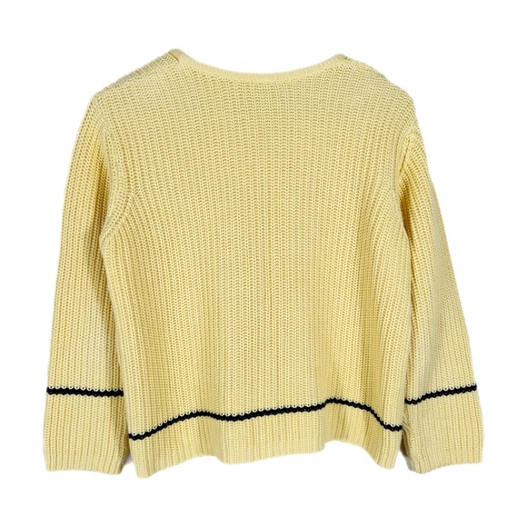 Vintage High Sierra 100% Cotton Cable Knit Sweater S Butter Yellow Preppy - Picture 5 of 6